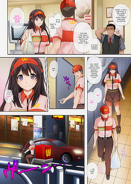 Fast Food Boss Steals Virginity of Anime Girl 18+friend in NTR Manga Adventure