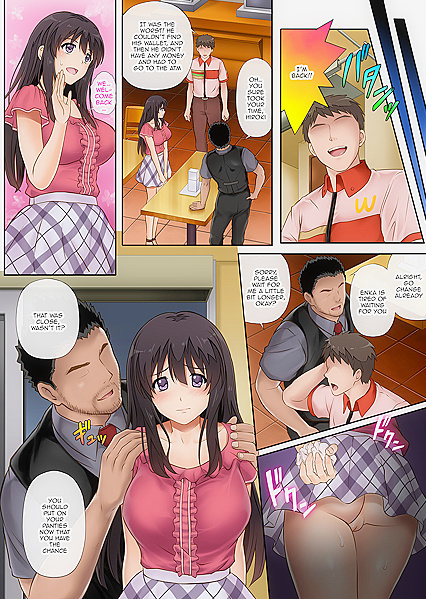 Fast Food Boss Steals Virginity of Anime Girl 18+friend in NTR Manga Adventure