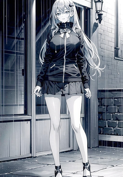 Aqua from Konosuba Enjoying Full-Body Pleasure in Rainy Hentai Images