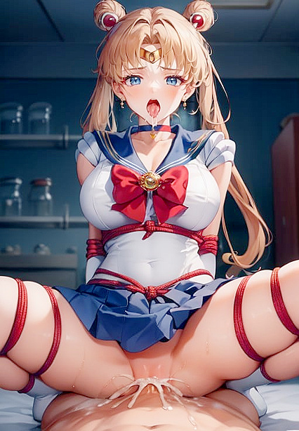 with Thigh-High Latex Boots for Waist-Centered Hentai Pleasure