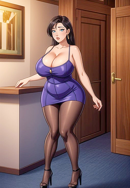 Thicc Chunky Thighs and Deep V Plunge in Seductive Hentai Torso Picture