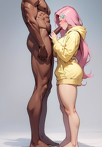 Blowjob in Hoodie Captured from the Side in Hentai AI Picture