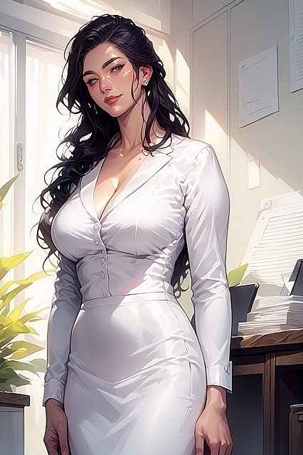 Woman with Dark Eyes Exploring  hentai Pleasures in Detailed AI Porn