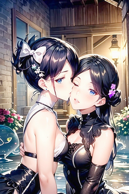 Marley from Pokémon Gets slick in the Shower with a Slime Girl 18+ Hentai Image