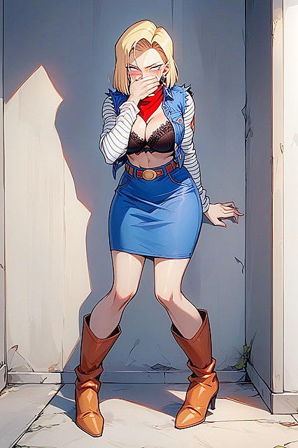Blushing Beauty in High Boots Rolls Her Eyes During Steamy Hentai Images