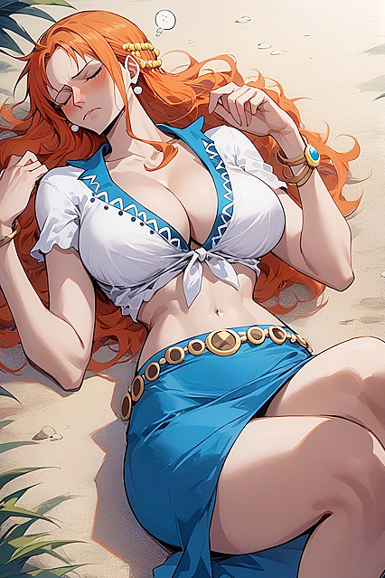Tired Blush With Closed Eyes in Seductive Hentai Images