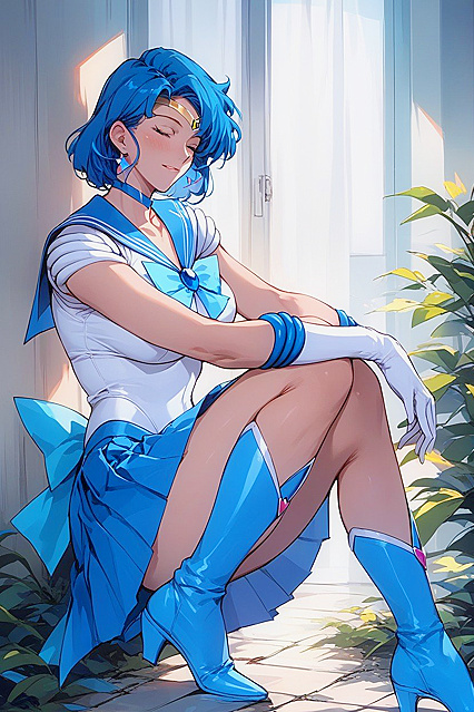 Mizuno Ami's Blue-Haired MILF Adventures in Hentai AIPorn