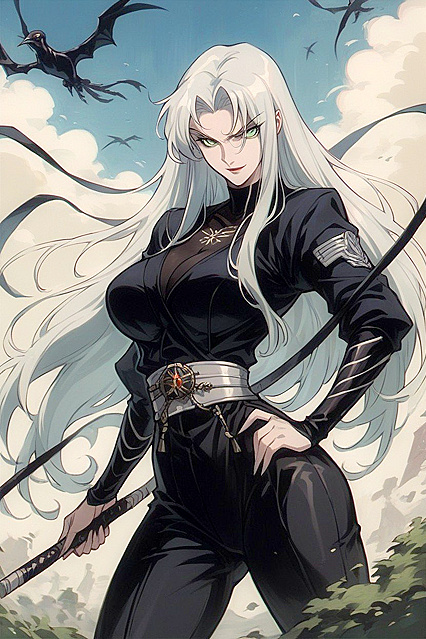 Skinny Girl 18+ Shows Off Round Breasts in  Battle Stance Hentai Image