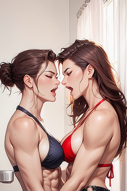 Brunette Bobcut Babe Cooking Up HotKitchen Hentai Picture