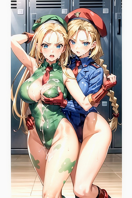 Two MilitaryGirl 18+s Embrace in  Hentai Picture