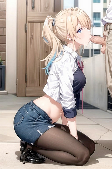 Shirakawa Runa's Full Body Blush in Kimizero Hentai AI Picture