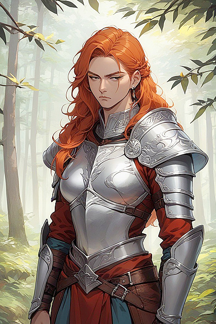 Ginger Amazon Seductress in Enchanted Forest for Steamy Hentai Picture