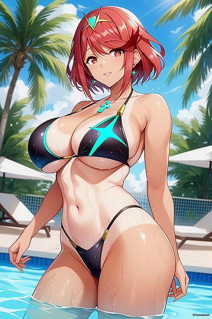Wet Skinned Beauty Splashes into School Pool for Horny Hentai Fun