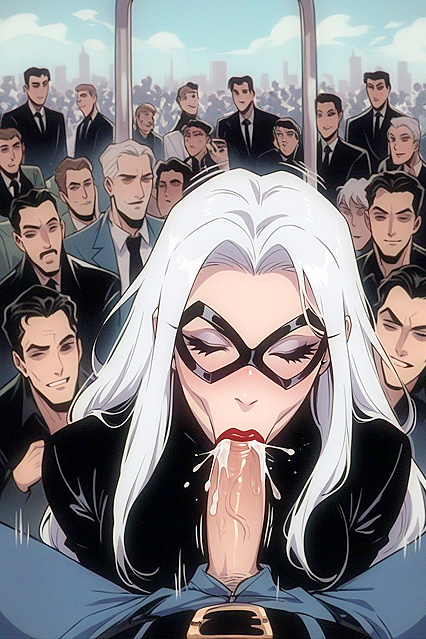 White-Haired Beauty Rides the Crowded Train for Steamy Hentai Picture