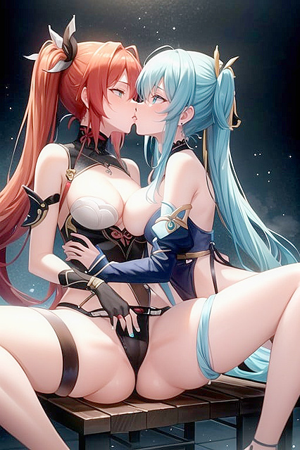 Two People Enjoying Intimate Moments with Medium Ass in hentai AIPorn