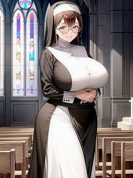Mature Nun Seduces in Church for Naughty Hentai Pleasure