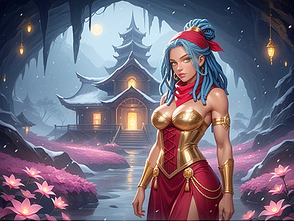 Exploring Gold Treasures – Busty Beauty in Shiny Corset for Steamy Hentai Fun