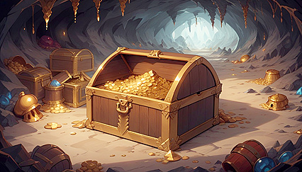 Naked Monster Woman with Pointy Ears Emerges from Treasure Chest in Cave Mimic Hentai