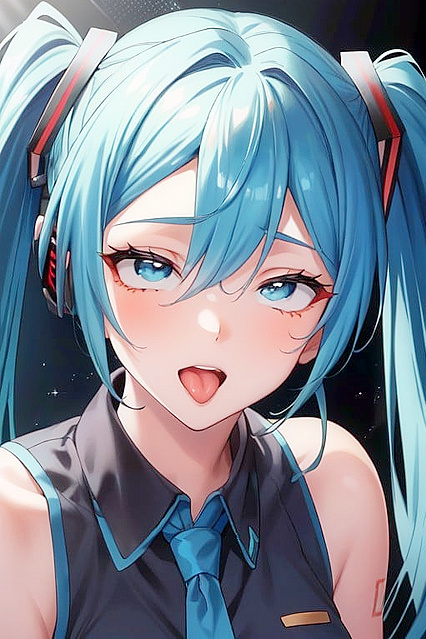 Hatsune Miku's Ahegao Face in Ultra-Detailed Hentai AI Porn Images