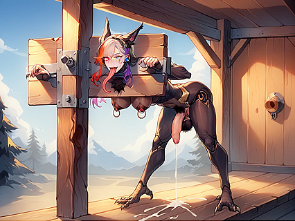 Azur Lane's Heterochromia Beauty with Long Rainbow-Colored Hair in Steaming Hentai Picture