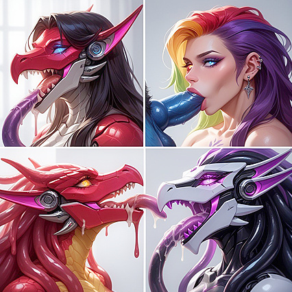 Robot Futanari with Scaly Legs and Feet in Intimate Close-Up Hentai Images