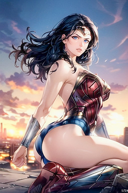 Fit Wonder Woman from DC Comics Takes on Steamy Hentai Adventures