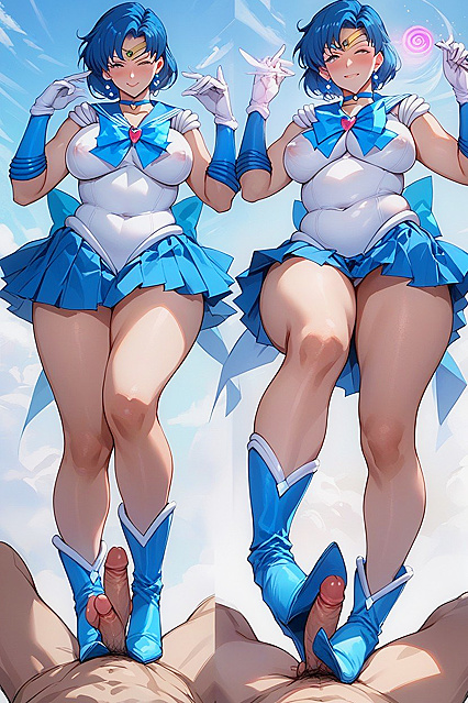 Mizuno Ami Enjoying Passionate Kisses in Multi-Angle Hentai Images