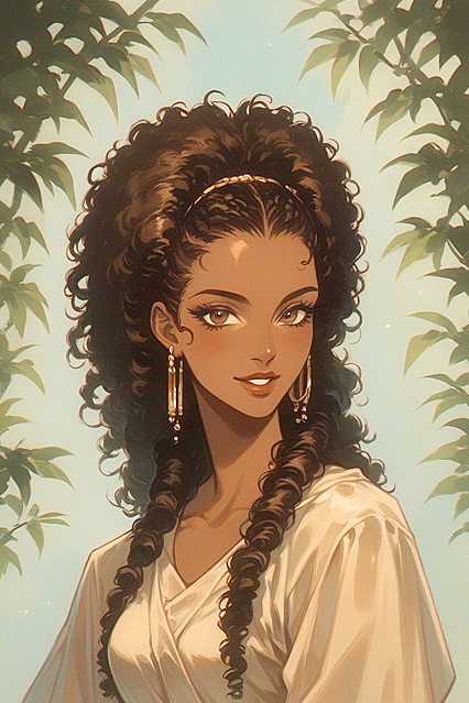Skinny Curly-Haired Cutie with Tiny 18+ Ass in Seductive Hentai Picture