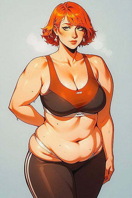 Ginger Beauty with Bangs Enjoys Steamy Hentai Picture