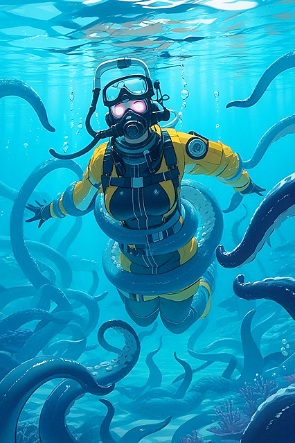 Ultra-Detailed Underwater Tentacle Picture in Sexy Hentai AIPorn