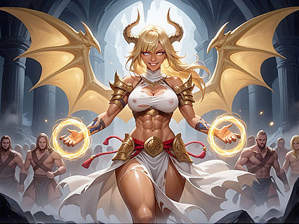 Fit Breasts and Strong Ass with Bobcut in Seductive Hentai Picture