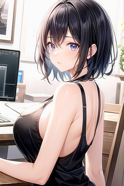 Teen 18+ Seductress Shows Off Side Boobs in Tank Top for Naughty Hentai Fun