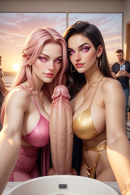 POV Blowjob with Mouth Wide Open, Drooling Over Massive Breasts and Erect Nipples