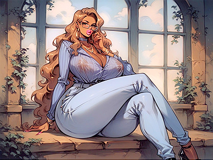 Brooke's Rounded Ass in Garter Belt and Leather Leggings Tempts with Seductive Bikini Tease