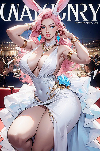 Furry Girl 18+ with Platinum High Heels and Gray Blue Eyes in Steamy Hentai Picture