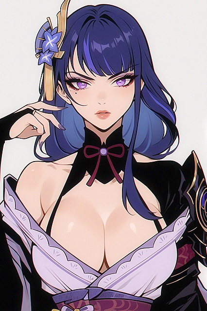 Raiden Shogun Gets ly Detailed in Close-Up Hentai Images