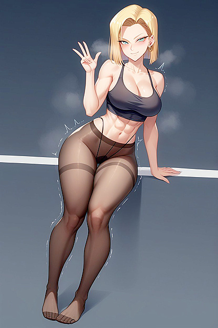 Mischievously Smiling Android Shakes Her Ass in Hot Hentai Picture