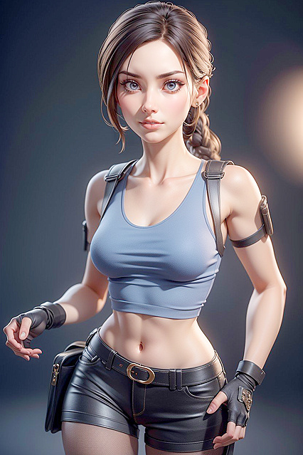 Lara Croft in Pantyhose Feet Fetish for Steamy Hentai Picture