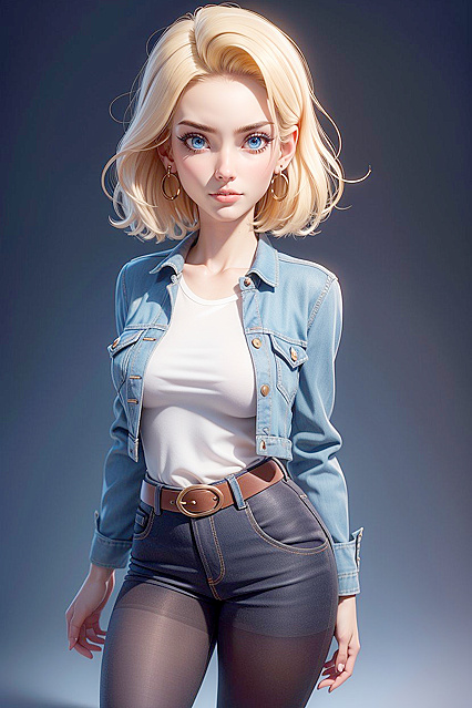 Android 18 in Fuller Bodied Pantyhose for Sensual Hentai Pleasure