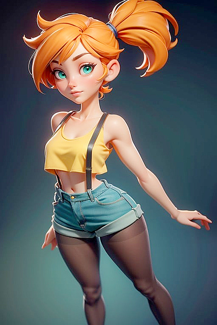 Misty from Pokémon Wears Seductive Pantyhose for Full Body Hentai Pleasure