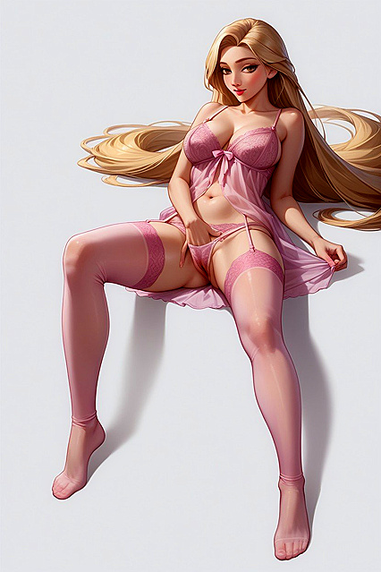 Cammy Wears Socks and Sheer Black Nylons for Seductive Hentai Picture