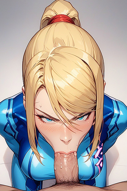 Samus in Tight Outfit Kneels for  Hentai Pleasure