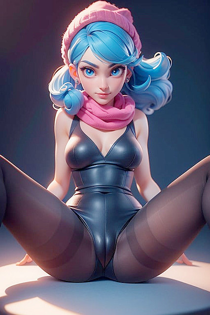 Dawn from Pokémon in Pantyhose Reveals Her Pussy in Steaming Hentai Picture