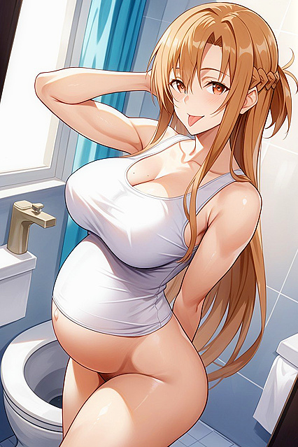 Smiling Heart-Eyed Babe Shows Off Her Sculpted Abs in Steamy Hentai Images