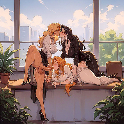 Ginger MILF Kissing Picture in Steamy Hentai Images