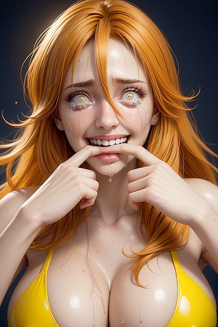 Realistic Finger Play Makes Her Tears of Joy in Detailed Front View Hentai