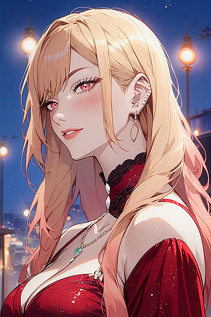 Kitagawa Marin from Sono Bisque Wa Koi Wo Suru Gets Intimate in Night City Bust Shots