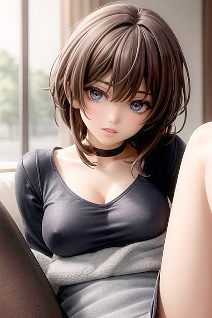 Full Body 3D Chick in Music Band T-Shirt Gets Wild in Hentai AI Picture