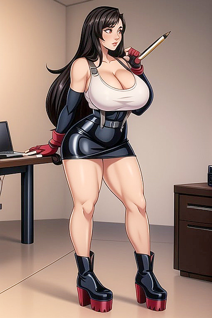 Full Body Side View with Lots of Cleavage in Erotic Hentai Images