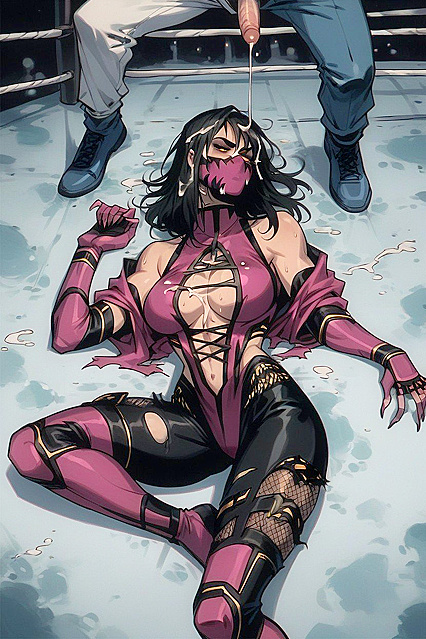 Cumming All Over Her Sweaty Body in Steamy Night Hentai Picture